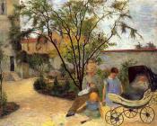 保罗 高更 : The Family in the Garden, rue Carcel